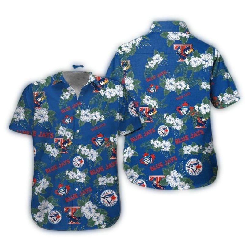 Toronto Blue Jays Flower Pattern Hawaiian Shirt 1