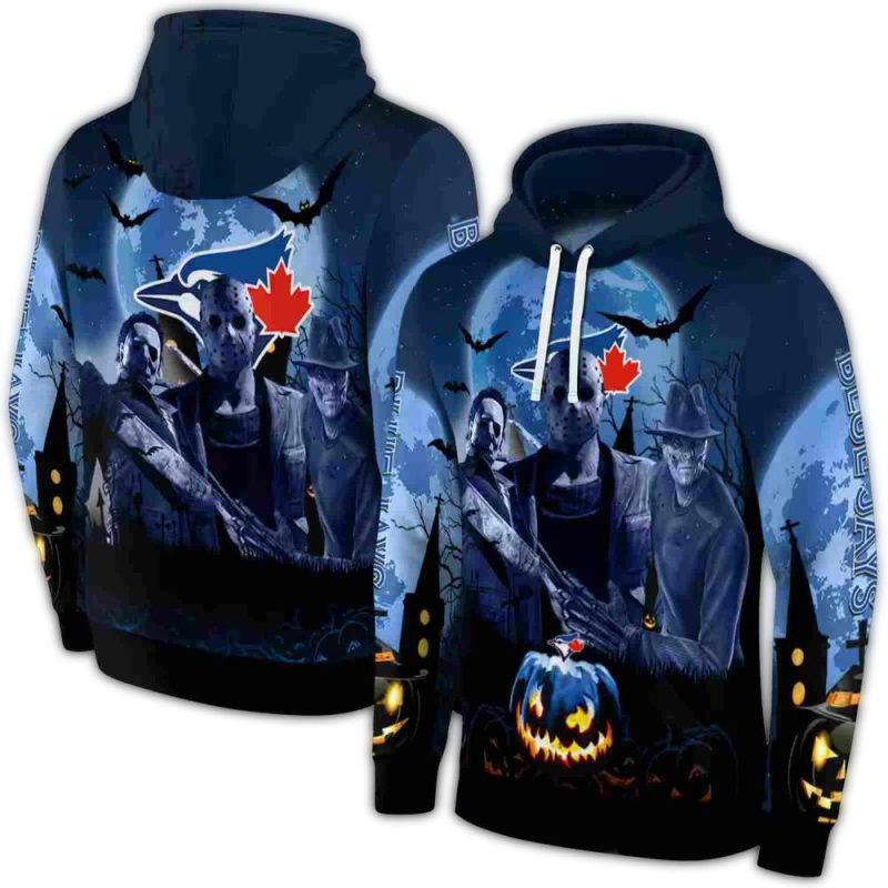 Toronto Blue Jays Friends Horror Halloween AOP Hoodie 1