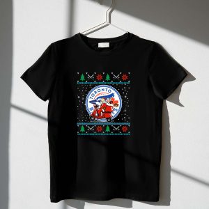 Funny Toronto Blue Jays Christmas Santa On Scooter T-Shirt For Holidays