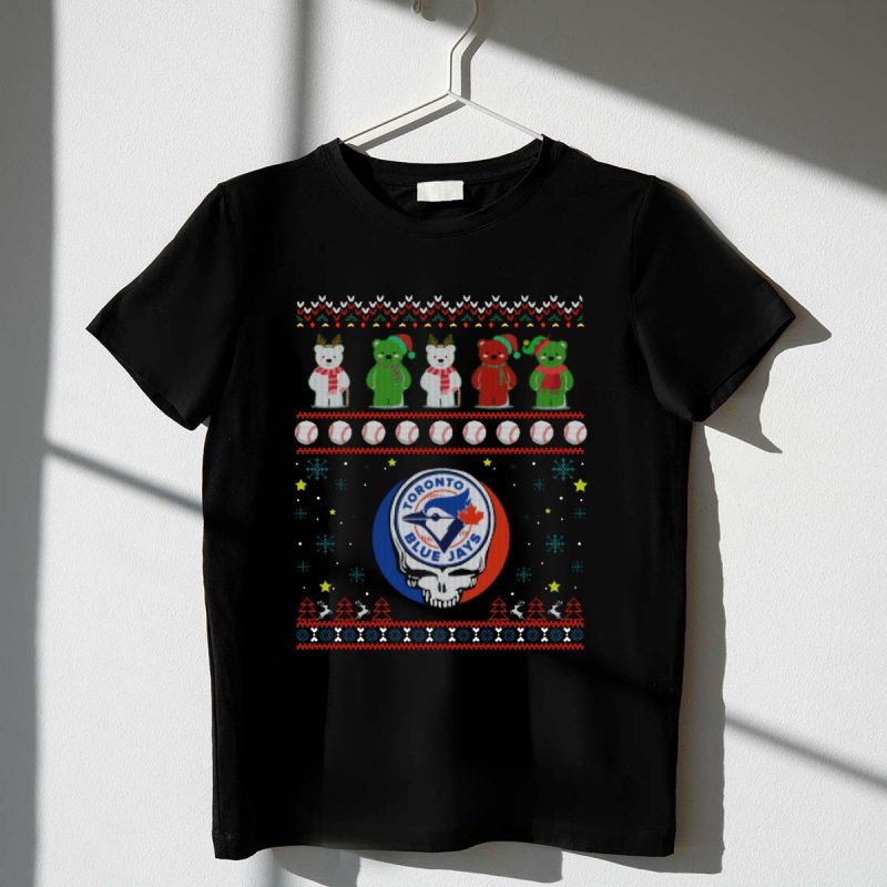 Toronto Blue Jays Grateful Dead Bears Festive Baseball Holiday T Shirt t shirt 1 1