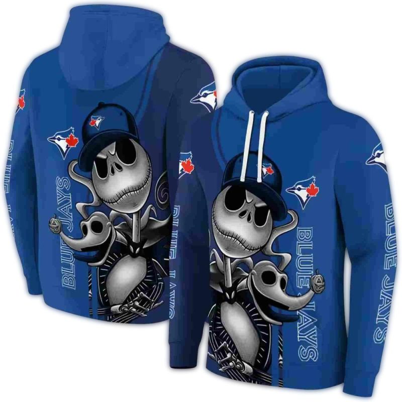 Toronto Blue Jays Jack Skellington AOP Hoodie 1