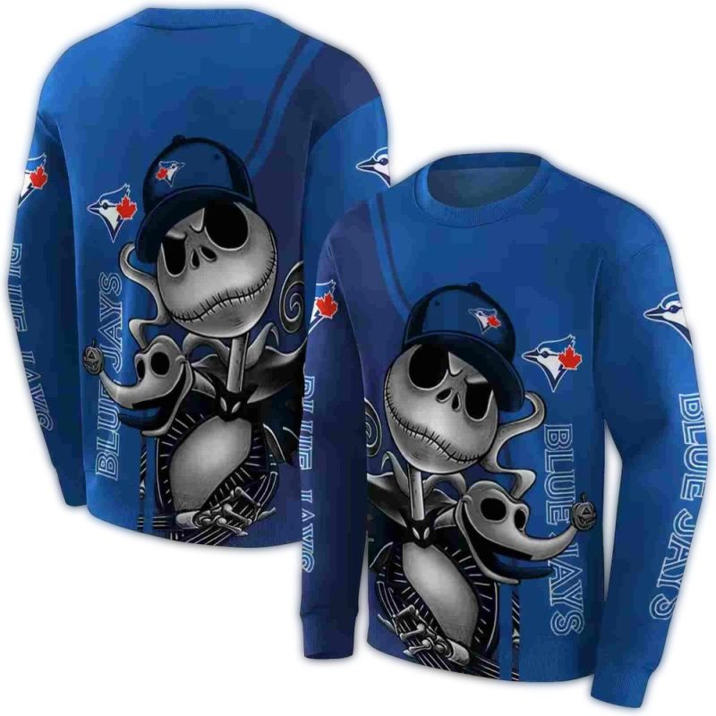 Toronto Blue Jays Jack Skellington AOP Sweatshirt 1