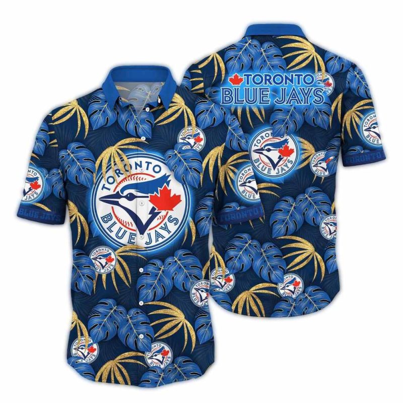 Toronto Blue Jays Leaf Pattern Hawaiian Shirt 1