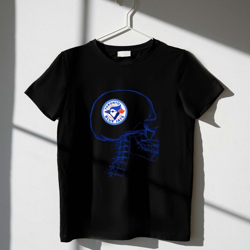 Toronto Blue Jays Logo Inside X Ray Brain Skull Maple Leaf Baseball Fanatic T Shirt t shirt 1 1
