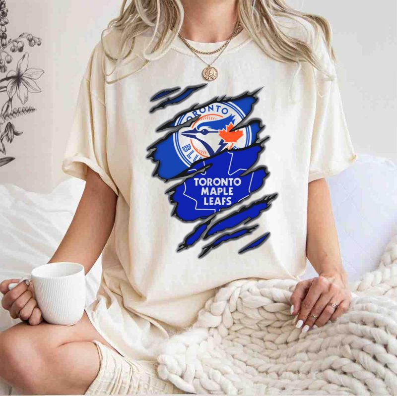 Toronto Blue Jays Maple Leafs Ripped Claw Marks T Shirt t shirt 1 1