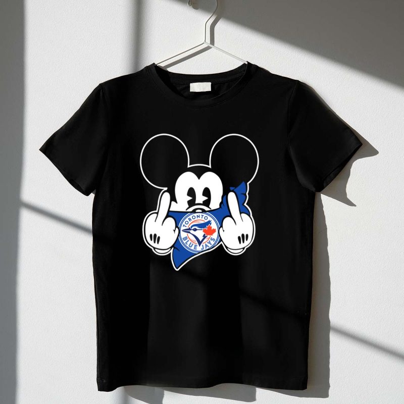 Toronto Blue Jays Mickey Mouse Middle Finger T Shirt t shirt 1 1