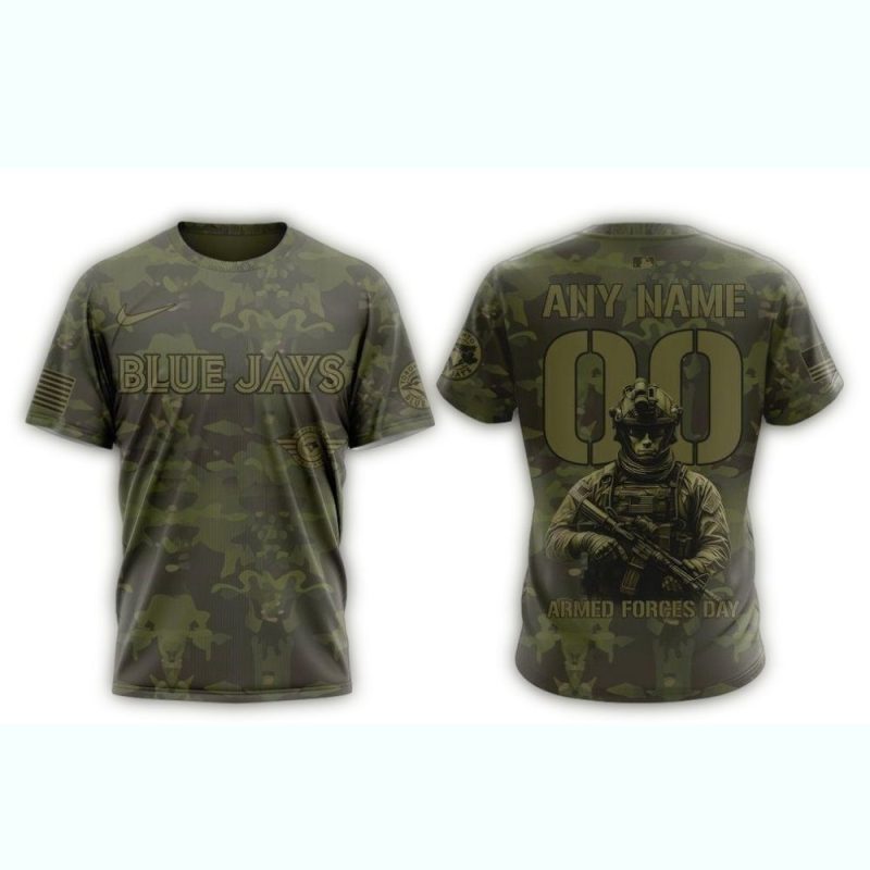 Toronto Blue Jays Military Appreciation Month AOP T Shirt 1