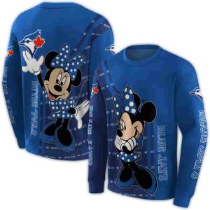 Toronto Blue Jays Minnie Mouse All Over Print Sweatshirt