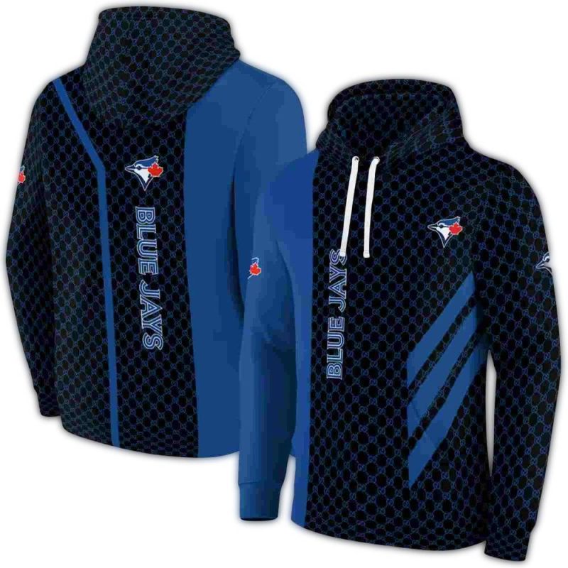 Toronto Blue Jays Monogram Pattern AOP Hoodie 1