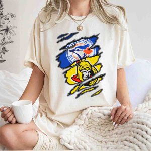 Toronto Blue Jays & Ottawa Senators Dual Logo Graphic T-Shirt
