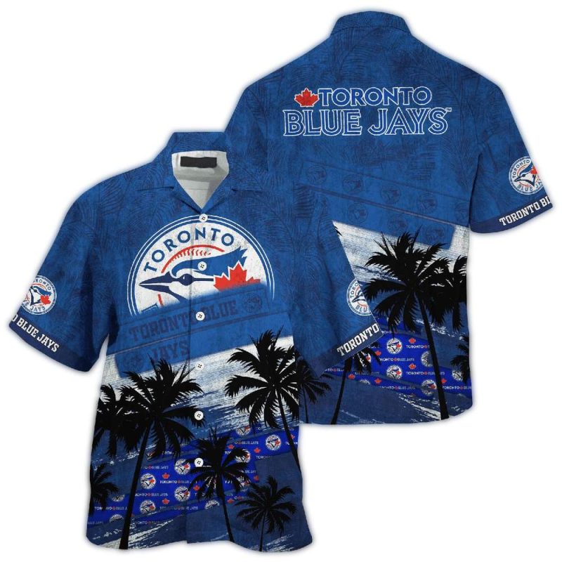 Toronto Blue Jays Palm Tree Pattern Hawaiian Shirt 1