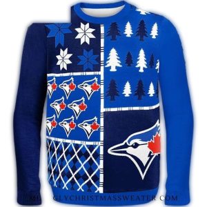 Toronto Blue Jays Patchwork Snowflake Ugly Sweater