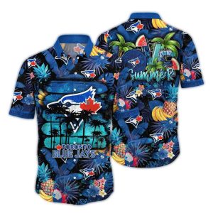 Toronto Blue Jays Pineapple Floral Summer Hawaiian Shirt For Fans