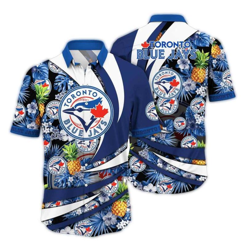 Toronto Blue Jays Pineapple Floral Tropical Hawaiian Shirt 1