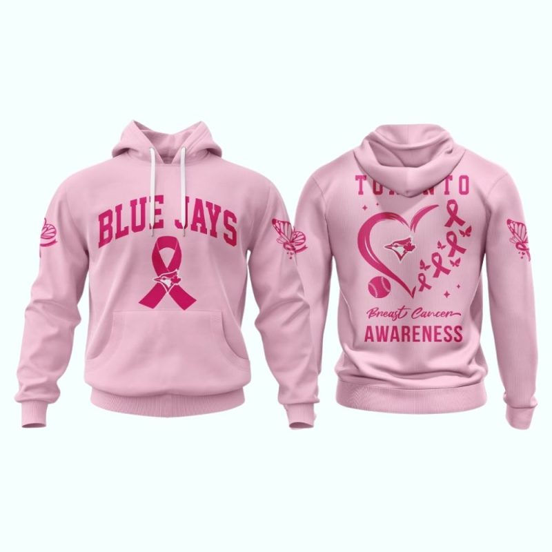 Toronto Blue Jays Pink Breast Cancer Awareness AOP Hoodie 1