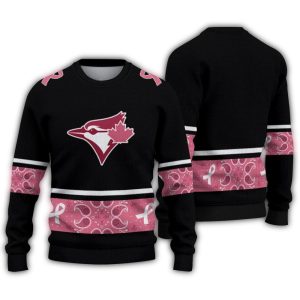 Toronto Blue Jays Pink Ribbon Ugly Sweater