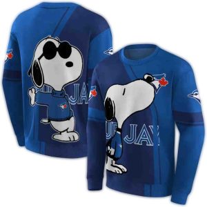 Toronto Blue Jays Playful Snoopy All Over Print Sweatshirt