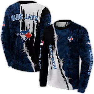 Toronto Blue Jays Ripped Pattern All Over Print Sweatshirt