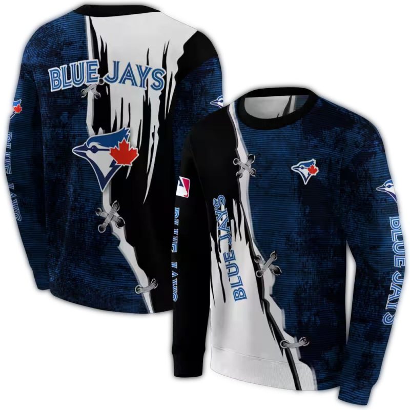 Toronto Blue Jays Ripped Pattern AOP Sweatshirt 1