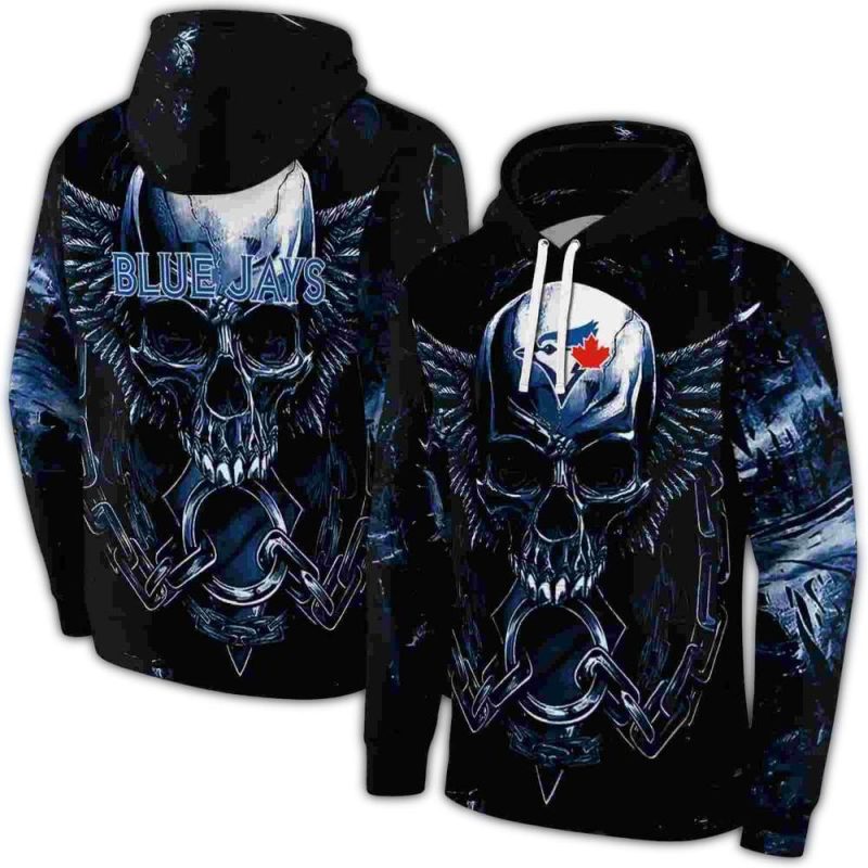 Toronto Blue Jays Skull Artwork AOP Hoodie 1
