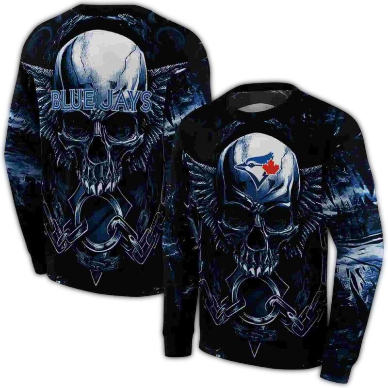 Toronto Blue Jays Skull Artwork AOP Sweatshirt 1