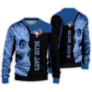 Toronto Blue Jays Skull Swirl Ugly Sweater