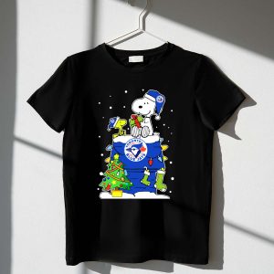 Toronto Blue Jays Snoopy Christmas Tree Scene T-Shirt For Fans