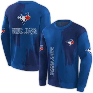 Toronto Blue Jays Splatter Effect All Over Print Sweatshirt