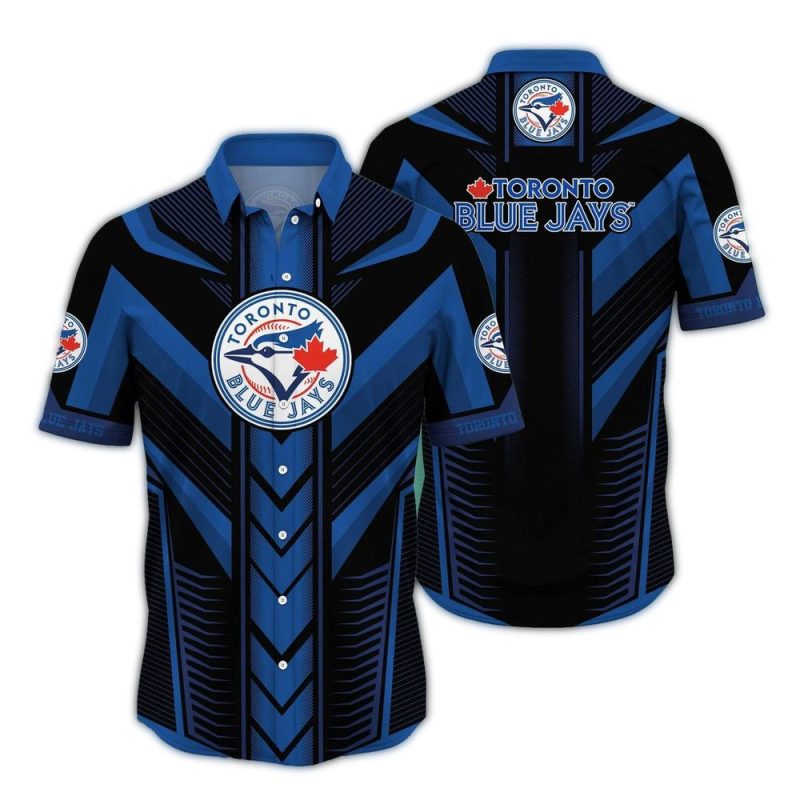 Toronto Blue Jays Striking Lines Jersey Hawaiian Shirt 1