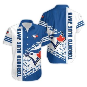 Toronto Blue Jays Striped Hawaiian Shirt For Men - Summer Casual Wear