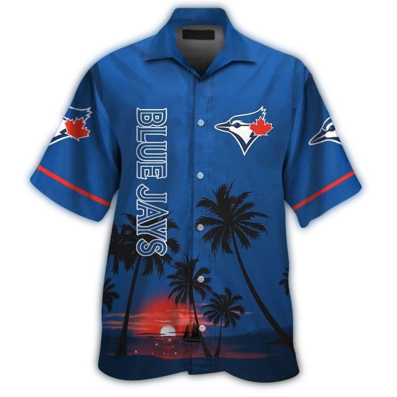 Toronto Blue Jays Sunset Dawn Beach Hawaiian Shirt 1