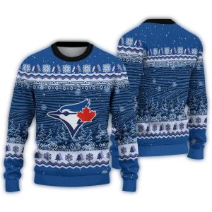 Toronto Blue Jays Tree Pattern Ugly Sweater