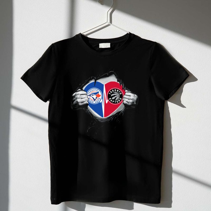 Toronto Blue Jays and Raptors Heart T Shirt t shirt 1 1