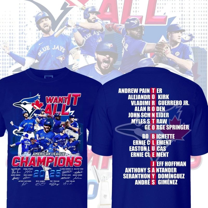 Toronto city Blue Jay 2025 American Champions World Series AOP T Shirt