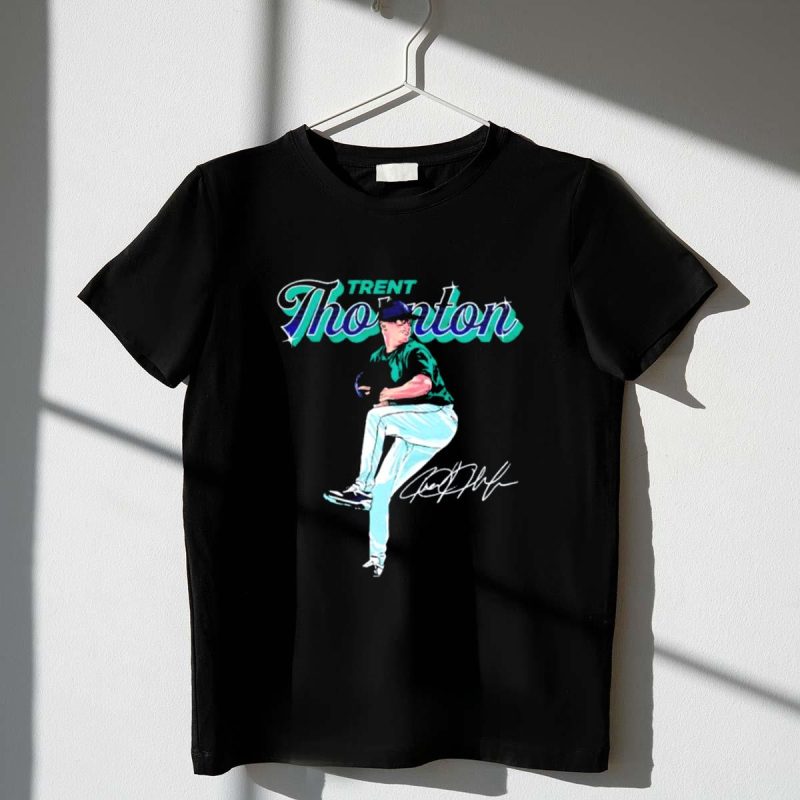 Trent Thornton Pitching Seattle Mariners Baseball Signature T Shirt t shirt 1 1