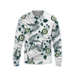 Tropical Oakland Athletics Christmas Ugly Sweater For Holiday Cheer