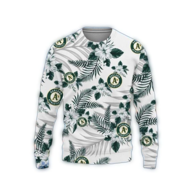 Tropical Oakland Athletics Christmas As Ugly Sweater 1