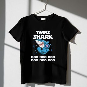 Minnesota Twins Baseball T-Shirt Featuring Twins Shark Doo Doo Doo Design
