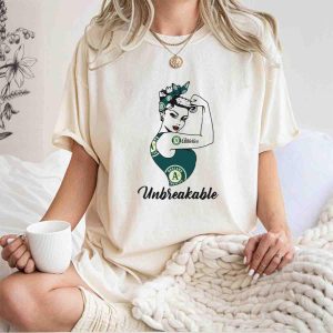 Unbreakable Oakland Athletics Strong Girl T-Shirt For Fans