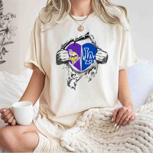Vikings Dodgers Heart Logo T-Shirt - Purple & Blue Fan Tee For La Fans