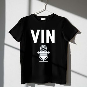 Vintage Dodgers Schedule T-Shirt Featuring Vin Scully Microphone Design