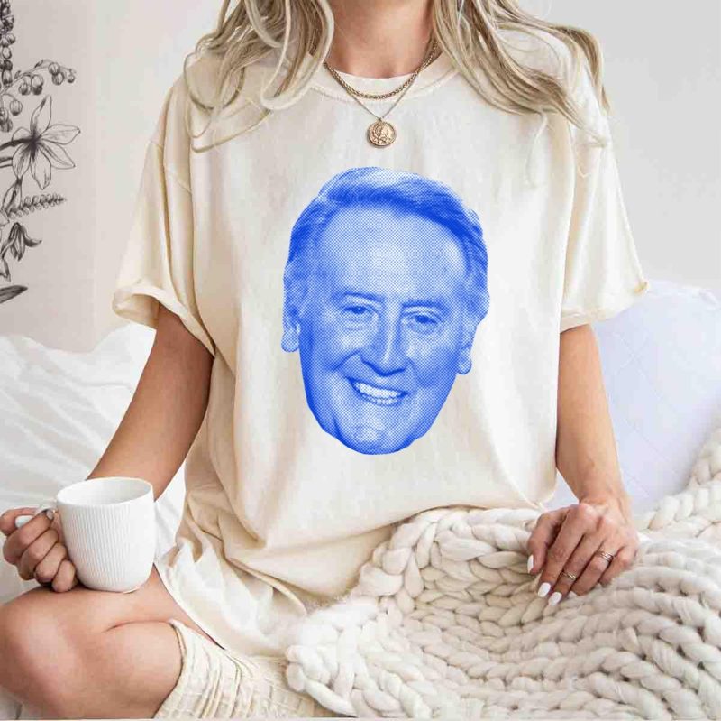 Vin Scully Player Face T-Shirt - Classic Fan Tee for Baseball Lovers