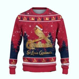 Vintage Cardinals Santa Christmas Ugly Sweater