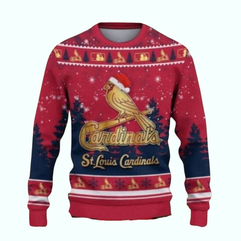 Vintage Cardinals Santa Christmas Ugly Sweater