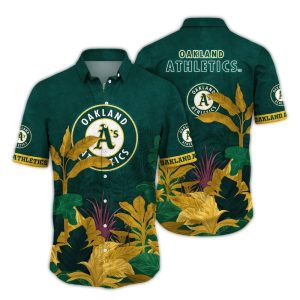 Vintage Oakland Athletics Hawaiian Shirt With Scenic Landscape Design