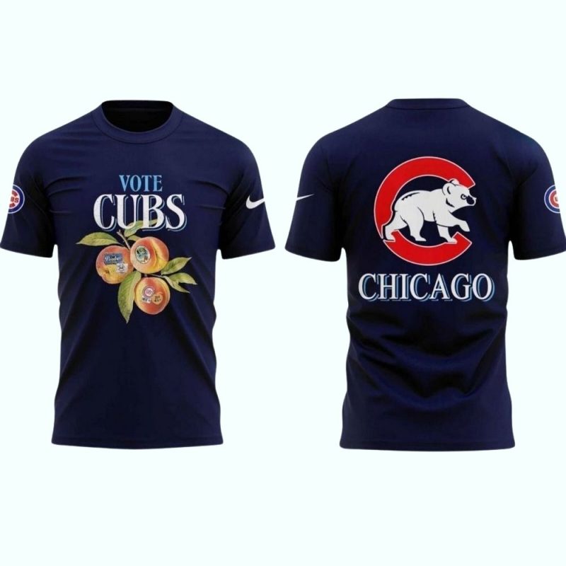 2025 Chicago Cubs All Over Print T-Shirt - Vote Cubs Design