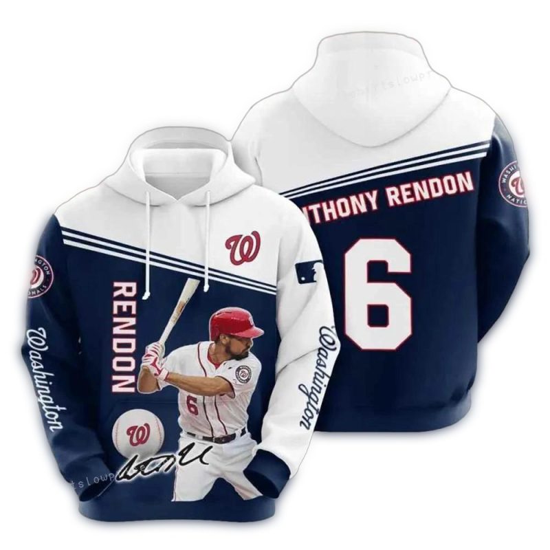 Washington Nationals Anthony Rendon Signature All over Print Hoodie 1