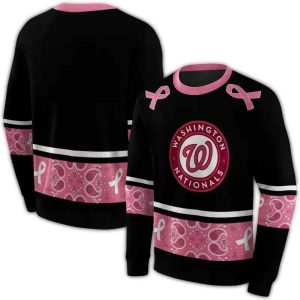 Washington Nationals Awareness Ribbon All-Over Print Sweatshirt For Fans