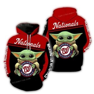 Baby Yoda Star Wars All-Over Print Hoodie For Washington Nationals Fans