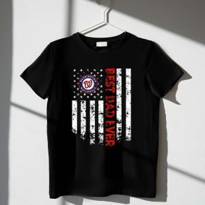 Washington Nationals Best Dad Ever American Flag T-Shirt For Fans
